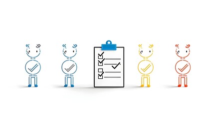 Poster - Pixel perfect icon of a clipboard with a detailed checklist symbolizing risk assessment and management tasks in the business and office environment