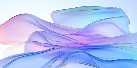 Poster - Elegant Transparent Waves with Soft Gradient Colors