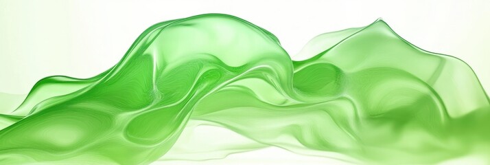 Poster - Ethereal Flowing Green Transparency in Glass Layers