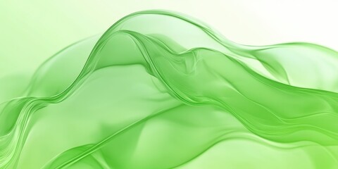 Poster - Ethereal Green Flowing Transparency Background