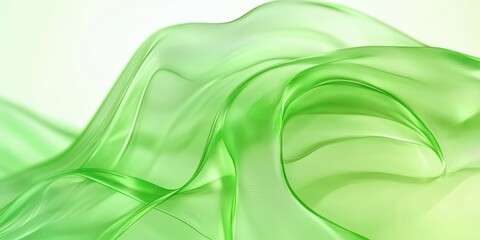 Poster - Flowing Transparent Green Layers for Artistic Backgrounds