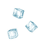 Ice cubes. Hand drawn illustration.