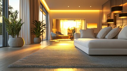 Poster - Luxury Hotel Suite with Soft Ambiance and Natural Light