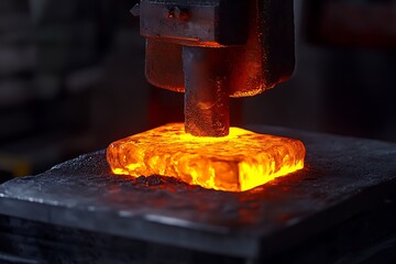 Wall Mural - Red Hot Metal Being Forged