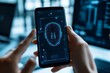 © Odin AI - A smartphone displays an intricate digital face recognition interface, showcasing the cutting-edge technology used for identification and personal data protection.
