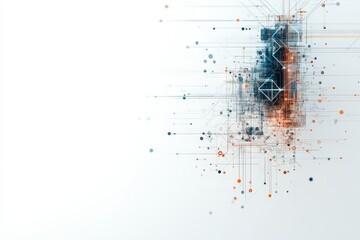 Poster - An abstract digital artwork showcasing geometric structures and lines in a synergy of technology and creativity, emphasizing modern digital aesthetics.