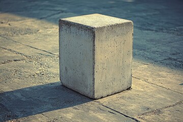 Sticker - Concrete Block on a Concrete Surface with Light and Shadow