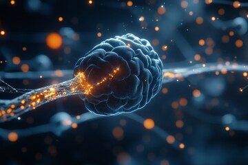Poster - A dense neuron structure illuminated with vibrant colors, encapsulating the futuristic essence of neuroscience and the intricate network within the brain.