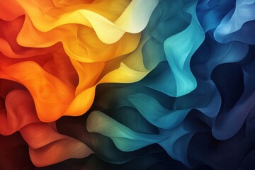 Poster - Abstract wave design featuring vibrant colors, blending smoothly. Ideal for backgrounds, wallpapers, or artistic projects.