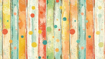 Poster - Colorful abstract background featuring vibrant stripes and playful dots, perfect for creative projects, invitations, and digital designs.