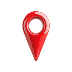 red map pointer isolated on transparent background generative ai.