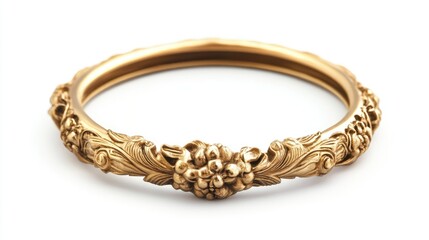 Poster - antique gold frame on a white background with clipping path