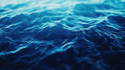 Abstract deep blue ocean water surface with a blurred effect showcasing the fluid nature and movement of water ideal for backgrounds or artistic designs