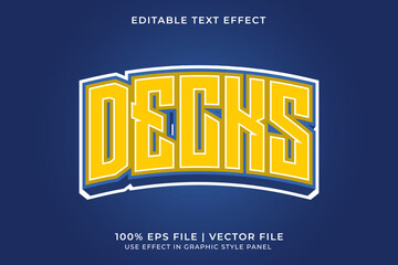 Poster - 3D Blue and Yellow Vector Text Effect. Text effect for sport logo, game logo, business
