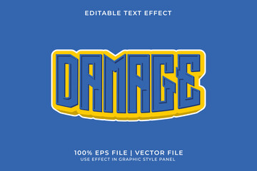 Poster - 3D Blue and Yellow Vector Text Effect. Text effect for sport logo, game logo, business