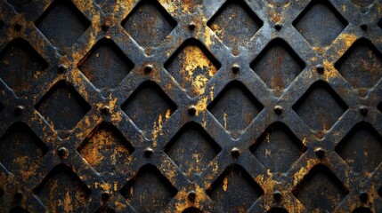 Poster - abstract textured background featuring a metallic grill design