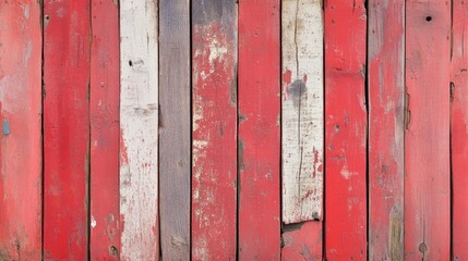Poster - abstract textured background featuring rustic red painted wooden boards ideal for use as a floor or 