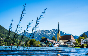 Wall Mural - old town of Rottach-Egern at the Tegernsee lake