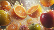 © ABX - Fresh oranges, apples, and lemons bursting with juice