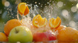 © ABX - Fresh oranges, apples, and lemons bursting with juice