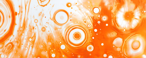 Abstract orange and white tie-dye circular pattern