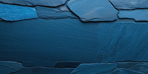 Poster - Textured Blue Slate Stone Background