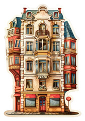 Wall Mural - A building shape ticket neighborhood architecture painting.