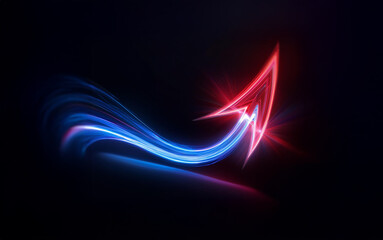 Poster - A red arrow with a bright star shoots upward, propelled by a blue wave of energy.