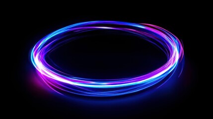 Poster - A vibrant, swirling light ring in purple and blue hues against a dark background.