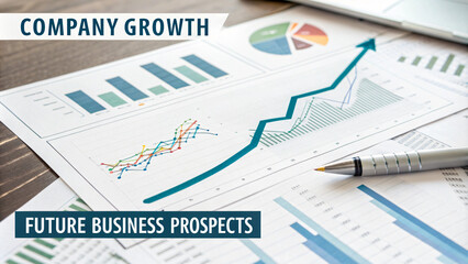 Company growth is illustrated through various charts and graphs, showcasing future business prospects and trends in professional setting