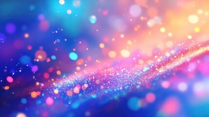 Poster - A vibrant abstract background with colorful bokeh effects and shimmering light patterns.