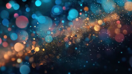 Poster - A vibrant abstract background featuring colorful bokeh and a starry effect.