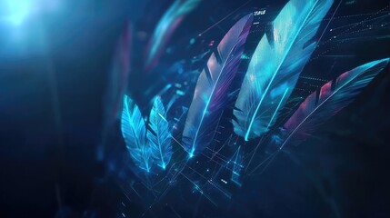 Poster - Stylized financial chart rising with abstract lines and futuristic elements, perfect for investment themes.