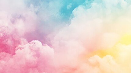 Aufkleber - A dreamy sky filled with pastel-colored clouds, creating a serene and calming atmosphere.