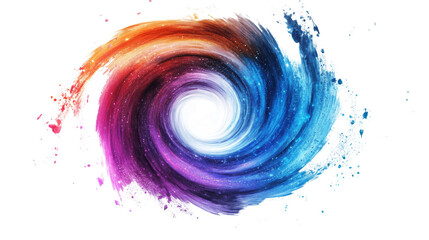 Poster - Colorful spiral galaxy isolated transparent background