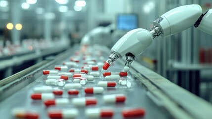 Poster - Automated robotic equipment handling medical tablets in a large-scale pharmaceutical plant