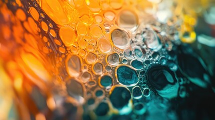 Poster - Close-up of cells dividing in an abstract design, representing regenerative medical biotechnology