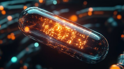 Aufkleber - Concept of AI medicine pill with tech patterns, revolutionizing future healthcare