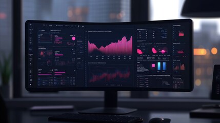 Aufkleber - Conceptual AI dashboard for project managers, focusing on funding and data-driven decision-making