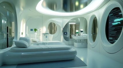 Poster - Futuristic biotech lab with synthetic tissues and advanced medical equipment for cutting-edge studies