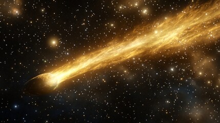 Wall Mural - bright comet with a vibrant tail streaking through the cosmos, surrounded by a bright star cluster generative ai