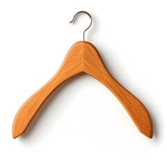 Detailed Wooden Clothing Hanger on Pristine White Background