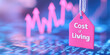 © Antto-AI - Cost of living price tag with rising graph background, symbolizing inflation.  Cost of Living