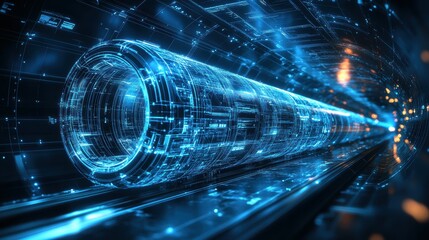 Poster - Lowpoly 3D Blueprint of Hyperloop Transit System