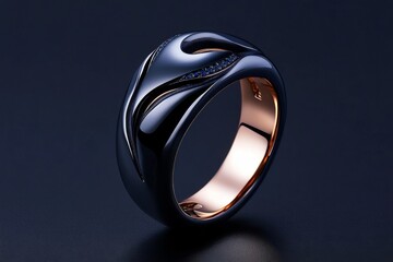 Poster - Futuristic fine jewelry piece with sleek metallic and gemstone elements, symbolizing advanced craftsmanship in luxury design, symbolizing innovation and elegance