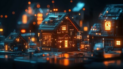Poster - Digital Lowpoly Smart Home Network Visualization