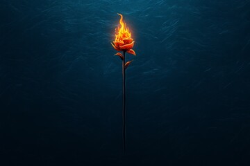 Aufkleber - Minimalist illustration of a single orange flame with simple lines, capturing the essence of heat and fire in a clean design, symbolizing warmth and simplicity