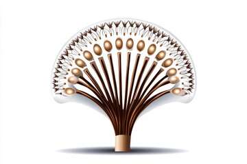 Aufkleber - Simple 2D diagram of a hair follicle with labeled parts, showing the hair shaft, root, and sebaceous gland on a clean white background, symbolizing clarity and understanding