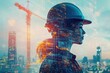 © Isuru - double exposure of engineer with safety helmet