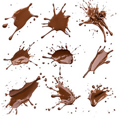 Poster - Set drops of mud sprayed isolated on white background collection stain with clipping path
